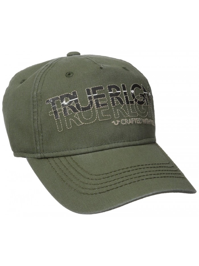 True Religion Men's Overdyed Baseball Cap - Olive - C512O22SX01
