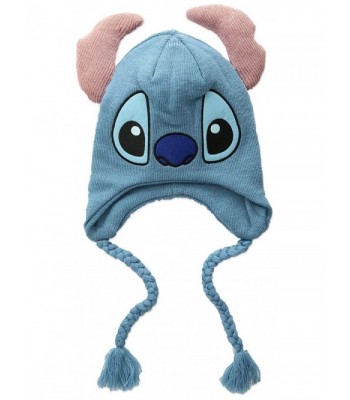 Disney Men's Stitch Winter Hat With Ears- 100% Peruvian Acrylic Knit- Royal- One Size - CA129NA6ZCF