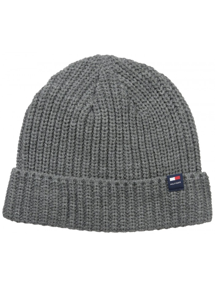 Tommy Hilfiger Men's Cold Weather Cuffed Beanie - Light Gray - C512F85KUV7