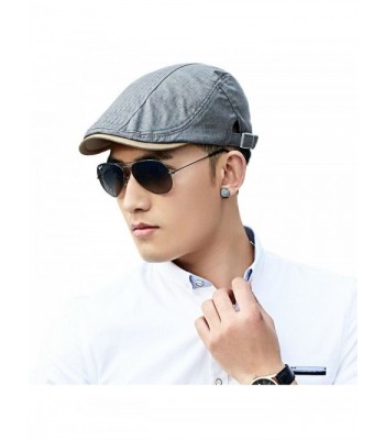 Siggi Cotton Newsboy Cabbie Driving Ivy Cap Golf Flat Summer Hat for Men - Typea_darkgrey - C312BBTLKRR