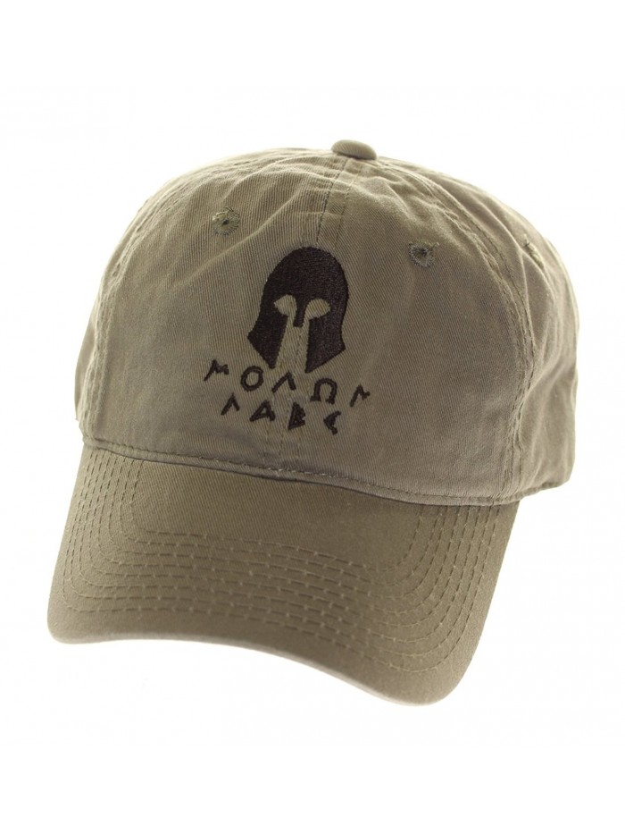 Molon Labe Apparel Men's Cotton Hat Spartan Helmet 2 - Olive Black - CX11NZBI5YL