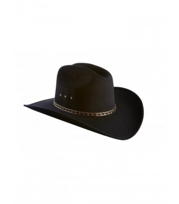 Faux Felt Wide Brim Western Cowboy Hat - Black - CF11GG65QU3