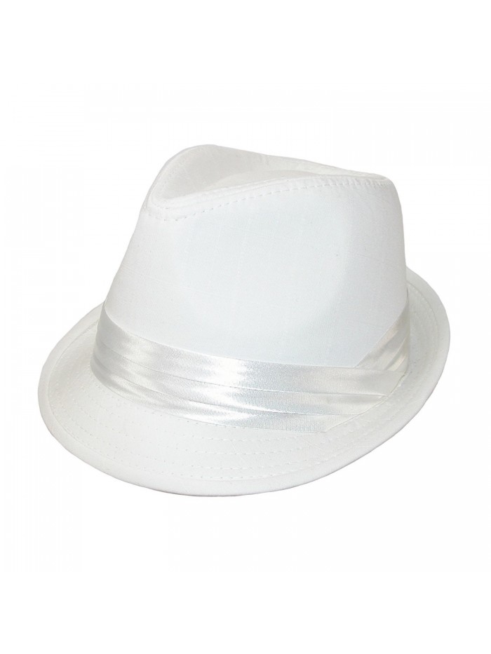 Kenny K Men's Wedding Dress Formal Fedora Hat - White - CX11AT25KQ9