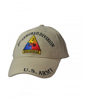 Eagle Emblems Men's 3rd Armored Division Tan Embroidered Ball Cap - Tan - CS11WYD9HED