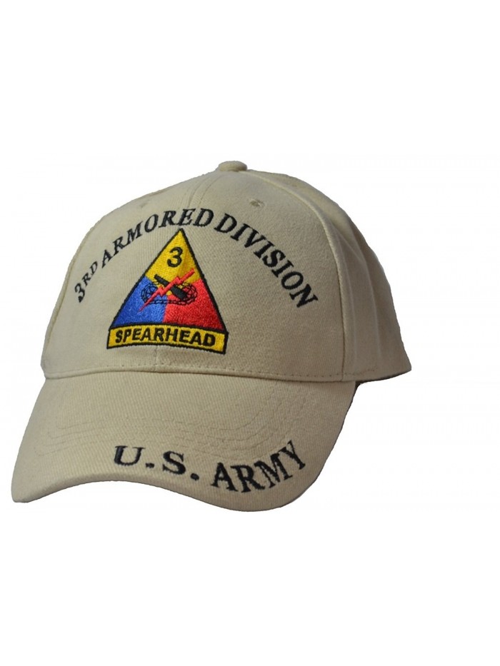 Eagle Emblems Men's 3rd Armored Division Tan Embroidered Ball Cap - Tan - CS11WYD9HED