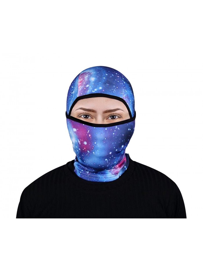 IRELIA Balaclava Printed Fleece Windproof Ski Full Face Mask-Motorcycle Tactical Hood - Starlit Sky Blue - C8188U97XAO