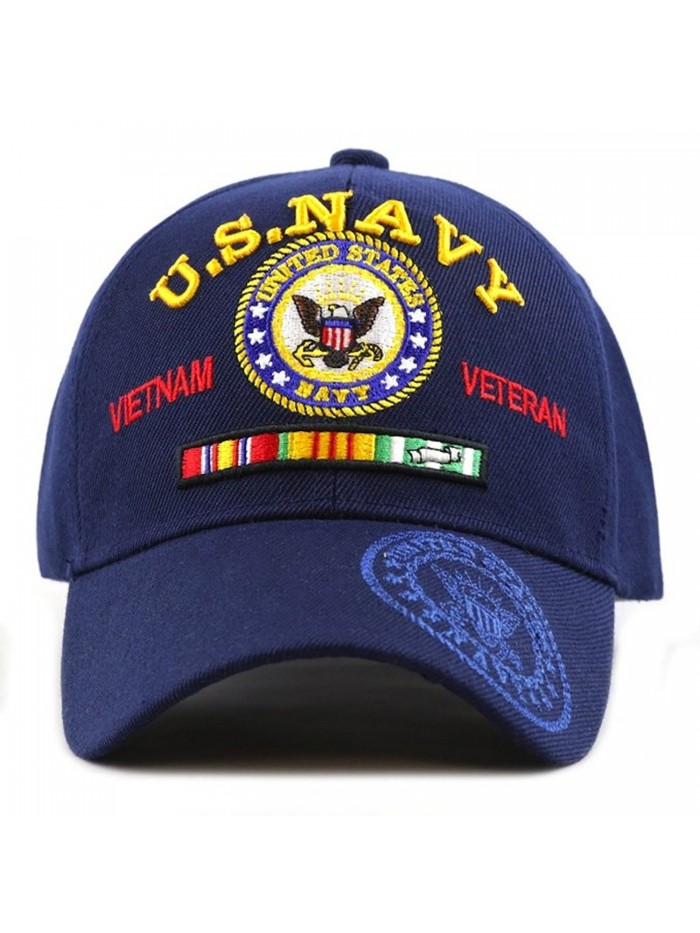 US Navy Vietnam Veteran Licensed Military Ball Cap (One Size Fits All- US Navy (Blue)) - CX12JOAG3XZ