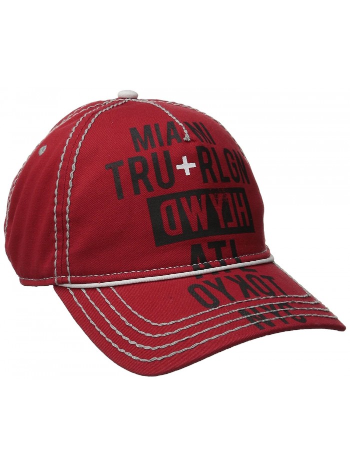 True Religion Men's Tour Cities Baseball Cap - True Red - C811YSHQAD3