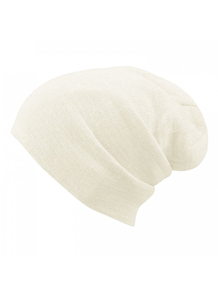 Morehats Cotton Soft Stretch Knit Slouchy Beanie Hip-hop Casual Daily Year Round Hat - White - CU11OEJYXF3