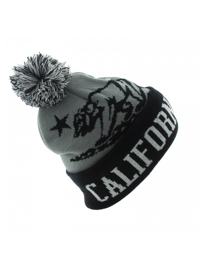 Milani Cali Bear Beanie With Pom Pom - Gray & Black - CX120D48ZR9