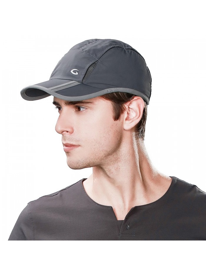 Mens UPF50 Quick-Dry Baseball Cap Foldable Brim Free-Size Sun Hat Unisex TOPEX - 89056_darkgray - C117Z6LCIS0