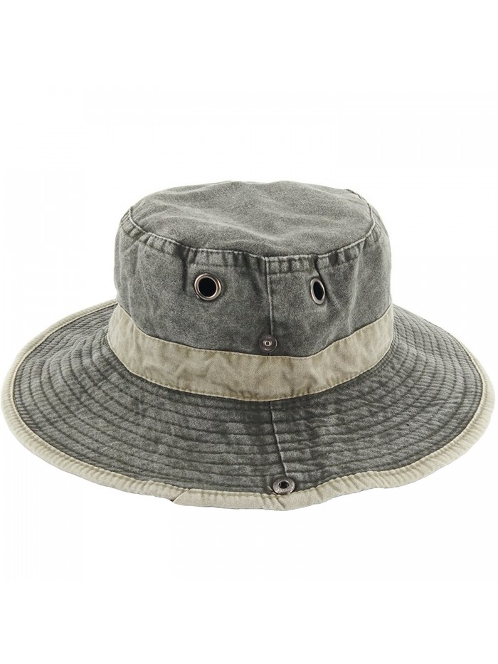 Ledamon Men's Fisherman Hat Sun Hat UV Protection Washed Cotton Travel Hunting Cap - Light Army Green - CR1859CITWA