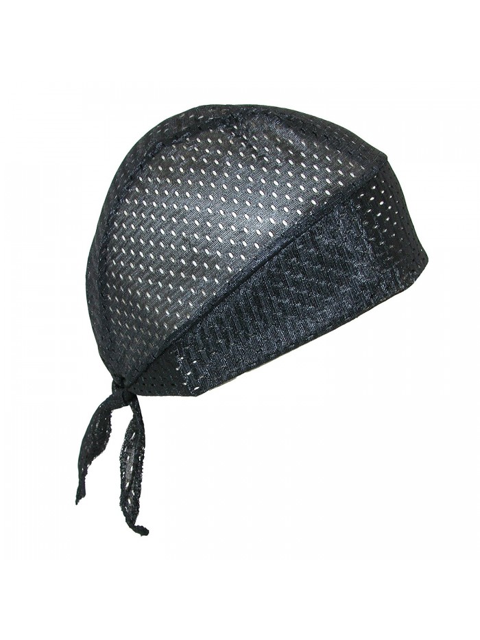 CTM Men's Athletic Sport Cool Mesh Do RAG Skull Cap (Pack Of 2) - Black - C21874T7GKS