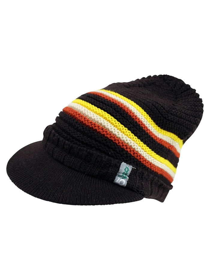 Enimay Men's Women's Visor Beanie Cap Warm Winter Hat Knitted Bill Soft Fuzzy - Brown - C612CH163KR