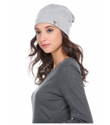 Zeagoo Sports Unisex Women Men Baggy Thin Hip-Hop Soft Cotton Slouchy Stretch Beanie Hat Skull Cap - Light Grey - CQ185M2QYOC