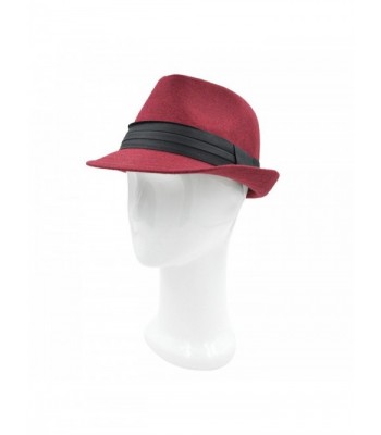 TrendsBlue Unisex Classic Fedora Burgundy