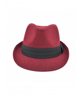 TrendsBlue Unisex Classic Fedora Burgundy in Men's Fedoras