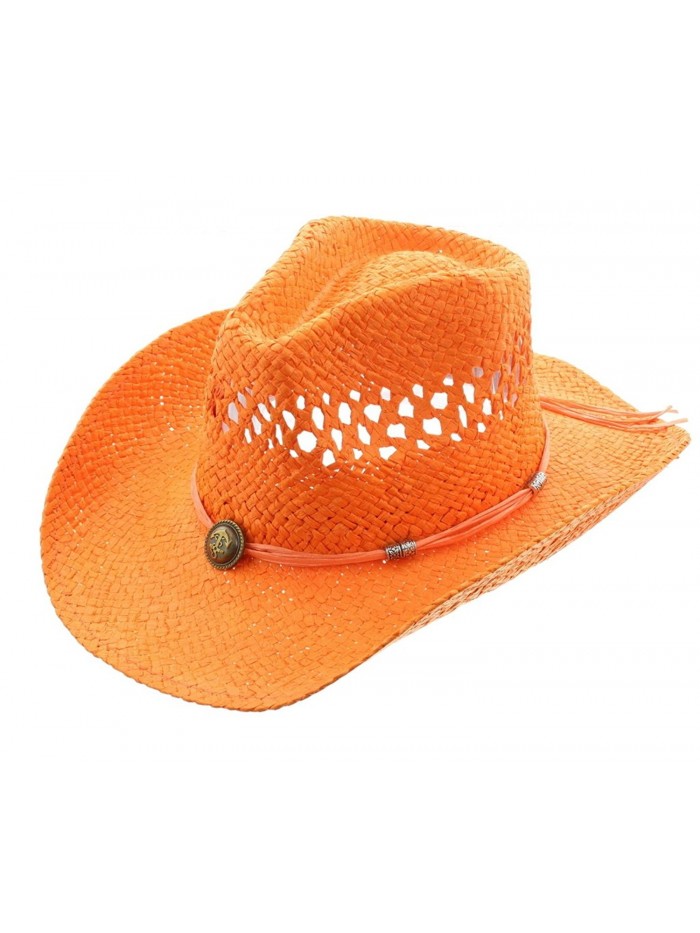Anchor Cowboy Hat-Orange - Orange - C111WPF7V4N