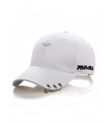 Kokkn K-Pop BTS Baseball Cap Bangtan Boys Iron Ring Snapback Hat Cotton Adjustable Hip Hop Dad Hat - White - CR189XS4X2G