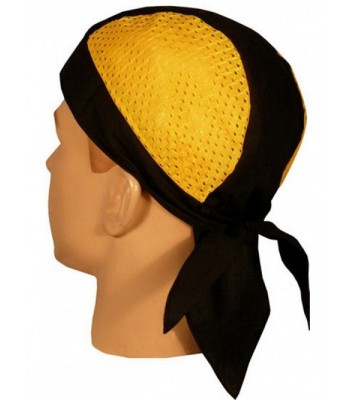Skull Cap Biker Caps Headwraps Doo Rags - Yellow/Black Air Flow - CW12ELHP10N