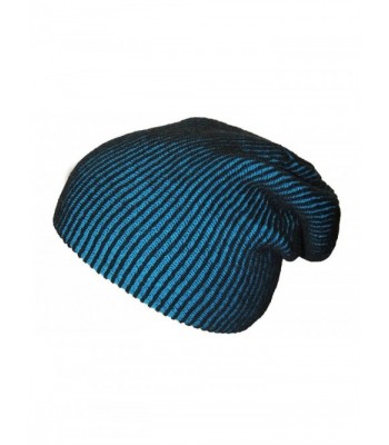 Sebacap Pinstripe 10" Slouch Beanie - Black-aqua - C7128NSI8H9