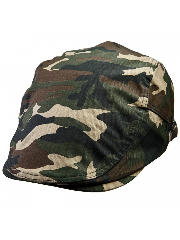 Samtree Unisex newsboy Cap-Military Camouflage Solid Color duckbill IVY Gatsby Hat - 01-woodland Camouflage - C417YD0I33G