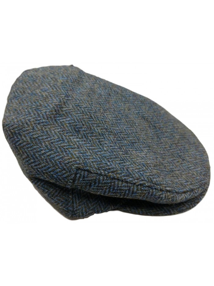 Irish Tweed Flat Cap (M (7 1/8)- Blue Herringbone) - CO11YKNEK4R