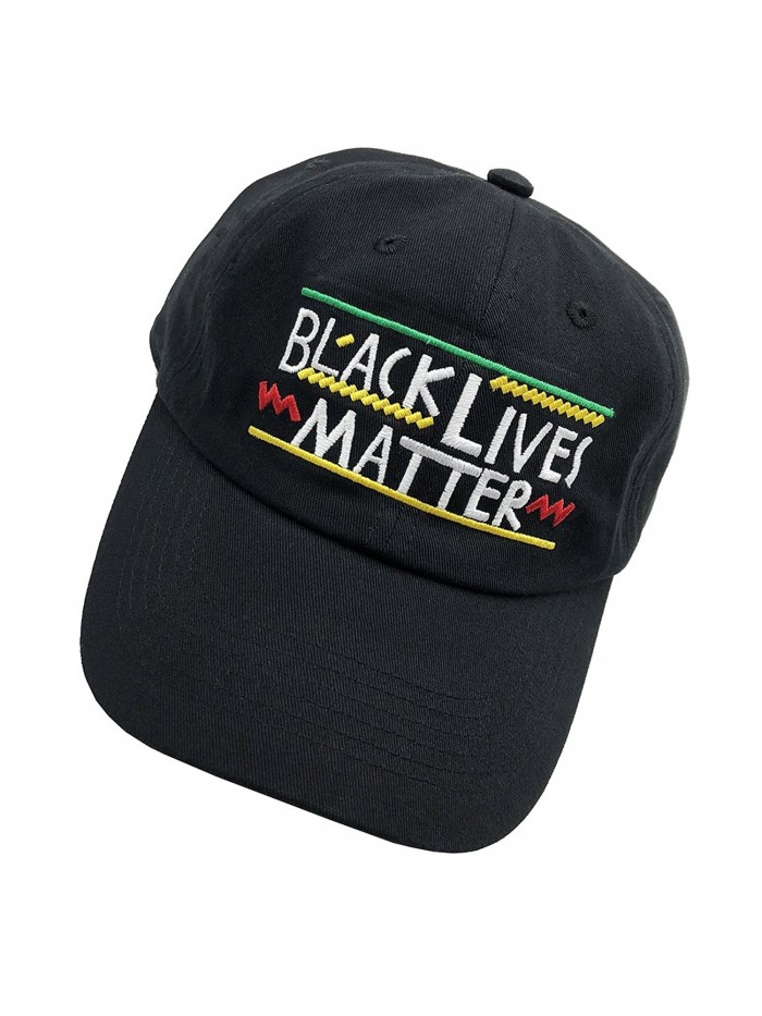 Black Lives Matter Dad hats Baseball Cap Embroidered Adjustable Snapback Unisex - Black - CQ187EXEIAL