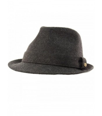 Men's 100% Soft Wool Winter Fall Derby Fedora Trilby Classy Hat - Charcoal - C712MAC6ZQ8