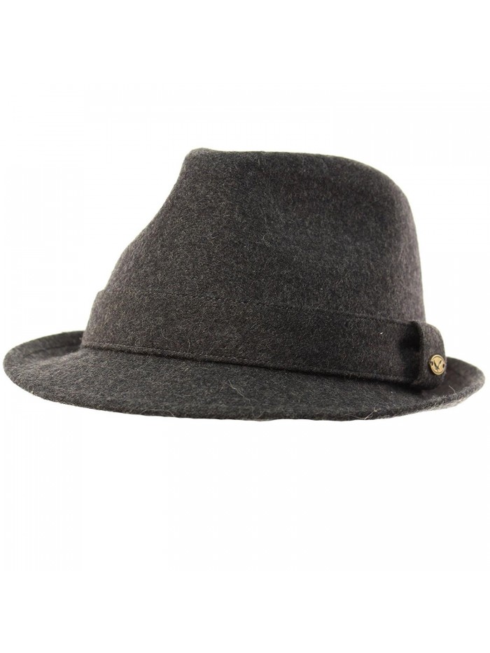 Men's 100% Soft Wool Winter Fall Derby Fedora Trilby Classy Hat - Charcoal - C712MAC6ZQ8
