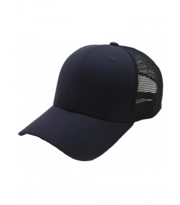 ATOBAO Men Big Size Mesh Back Plain Baseball Cap Curved Brim Trucker XL XXL XXXL - Navy - C517XHQDZ7I