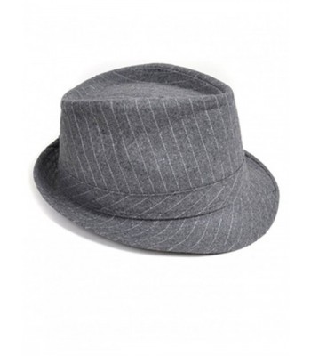 Classic Pinstripe Nylon Fedora Hat - Gray - CW116AT0PVF