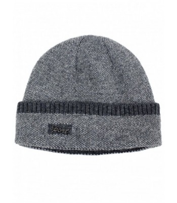 Dahlia Men's Wool Blend Knit Beanie Hat - Super Soft & Warm Velour Lined - Sport: Gray - CA1270EPIWP