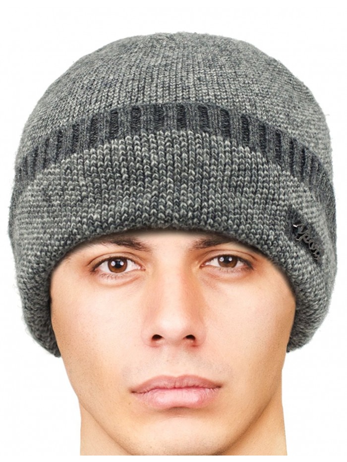 Men's Wool Blend Knit Beanie Hat - Super Soft & Warm Velour Lined ...