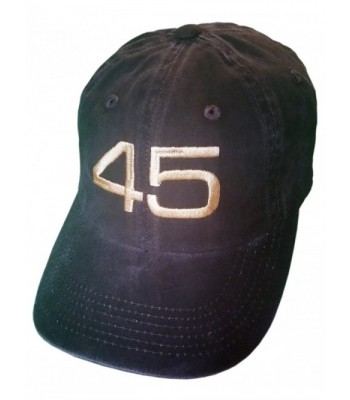 45 Trump Hat/Cap - Black Structured Mesh Back OR Unstructured - Distressed Black/Gold Embroidery - CU12NT7NXHR