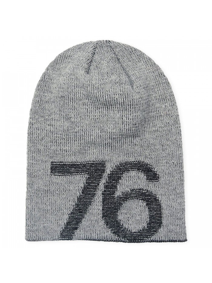 LETHMIK Slouchy Star Long Beanie Warm Winter Ski Skull Cap Knit Hat for Men & Women - Grey (Number 76) - CQ186HLDO9A