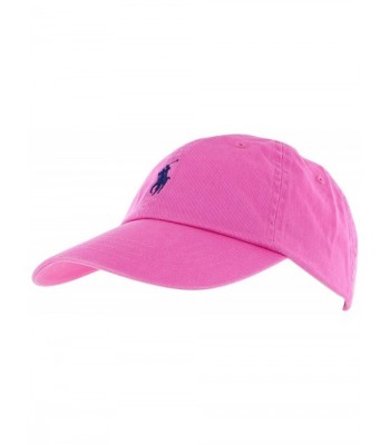 Polo Ralph Lauren Men's Pony Logo Baseball Cap Hat One Size Medium Pink - CC114GCGZ9F