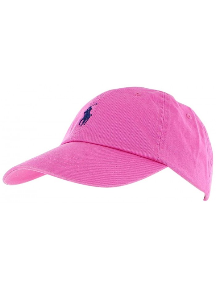 Polo Ralph Lauren Men's Pony Logo Baseball Cap Hat One Size Medium Pink - CC114GCGZ9F