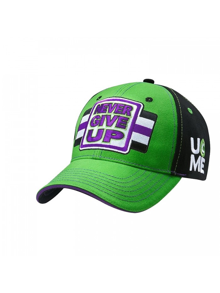 John Cena WWE Never Give Up Green Purple Baseball Hat Headband Wristband Set - C4189KXN3G3