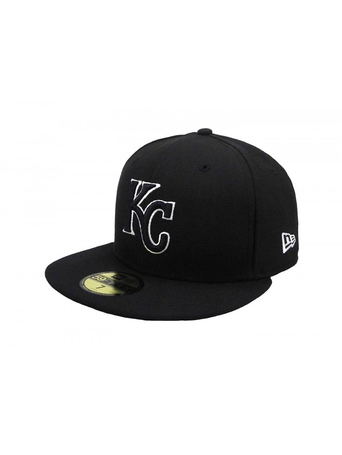 59Fifty Hat MLB Kansas City Royals Black/White Fitted Headwear Cap -  C611ZUBMVGR