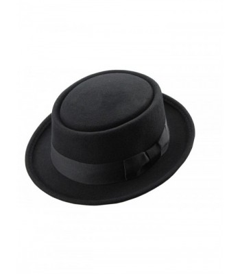 Crushable PorkPie Fedora Black DTHE09 in Men's Fedoras