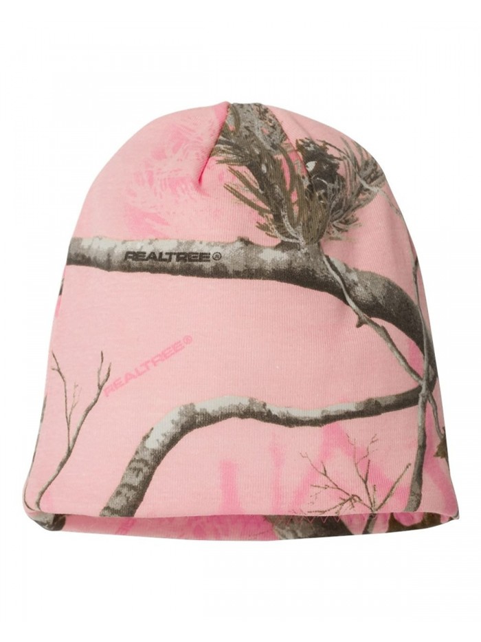 Joe's USA Real Tree- Oilfield- Mossy Oak Camo Knit 8" Hunting Beanies - Realtree Ap Pink - CN11XJM7C63