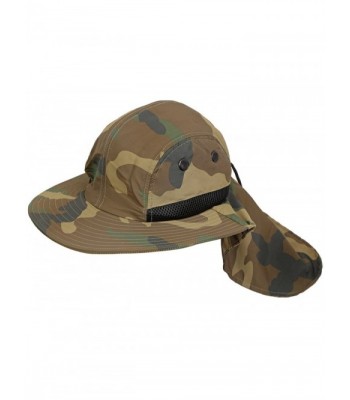 Funky Junque's Outdoor Boonie Camo Wide Brim Vented Sun Protect Hat w/Neck Flap - CN12GJU13AL