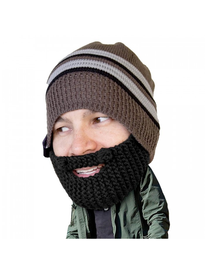 Beard Head - The Original Stubble Chico Knit Beard Hat - Black - CY12IQ8FNZB