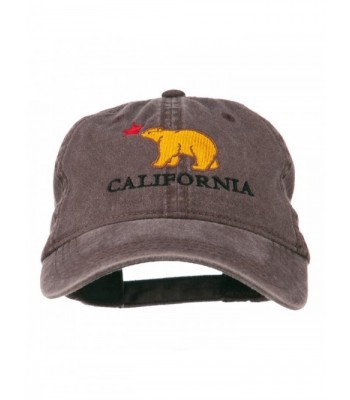 California Bear Embroidered Washed Cap