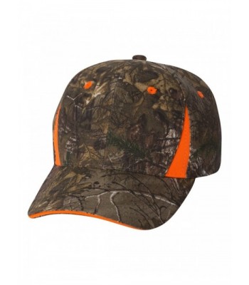 Joe's USA - Realtree and Mossy Oak Camouflage Camo Caps With Blaze Trim - Realtree Xtra/ Blaze - C211XVPI32Z