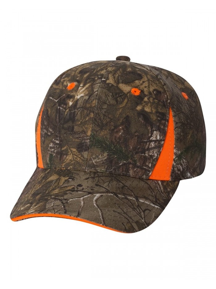 Joe's USA - Realtree and Mossy Oak Camouflage Camo Caps With Blaze Trim - Realtree Xtra/ Blaze - C211XVPI32Z