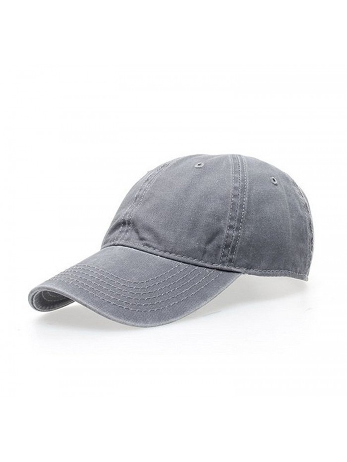 XMLY Men & Women Distressed Pure Vogue Washed Denim Jeans Baseball Caps - Light Grey - CU185NDISM8