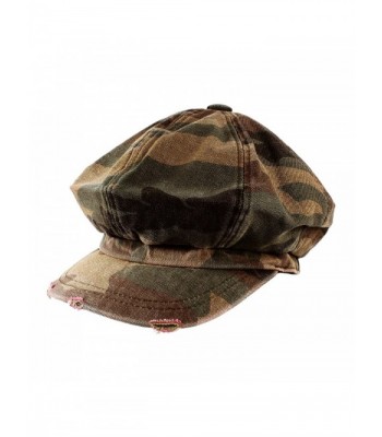 Morehats Men's Women's Unisex Cotton Packable Camouflage Newsboy Cap Gatsby Hat - Woodland - CA11LHPI4B1