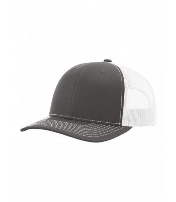 Richardson Twill Mesh Back Trucker Snapback Hat -- Charcoal/White - CF17AZXT6UK